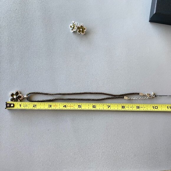 FAC Olive Green Crystal Necklace & Earrings Set NWT - Picture 5 of 9